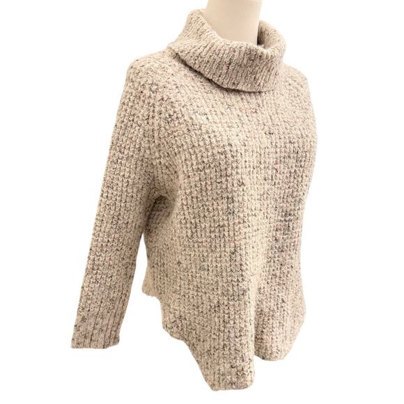 Free People Dylan Tweedy Pullover Sweater Oatmeal Small Cozy Trendy Fall Winter - Picture 12 of 13